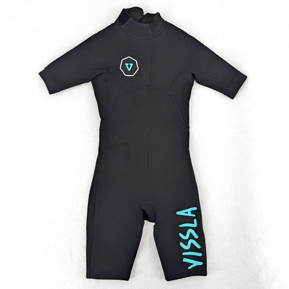 Vissla Youth 6 Wetsuit Springsuit Black Short Sleeve Back Zip Surf Suit
